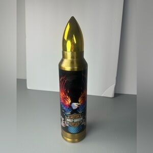 Bullet Shaped Harley Davidson Thermos With Pap On Backside 42 Oz